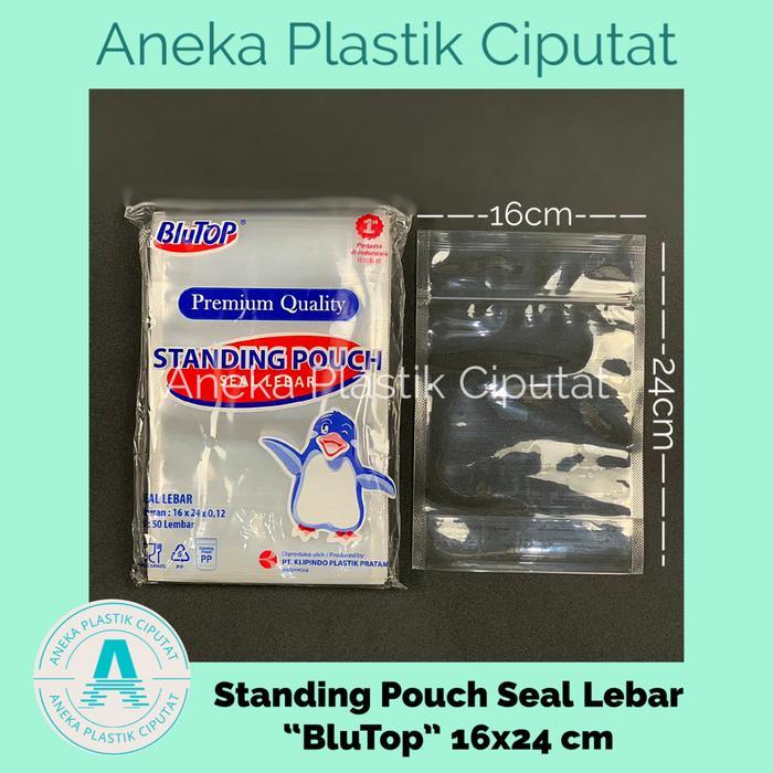 jhiw- Standing Pouch Blutop 16X24 Seal Lebar