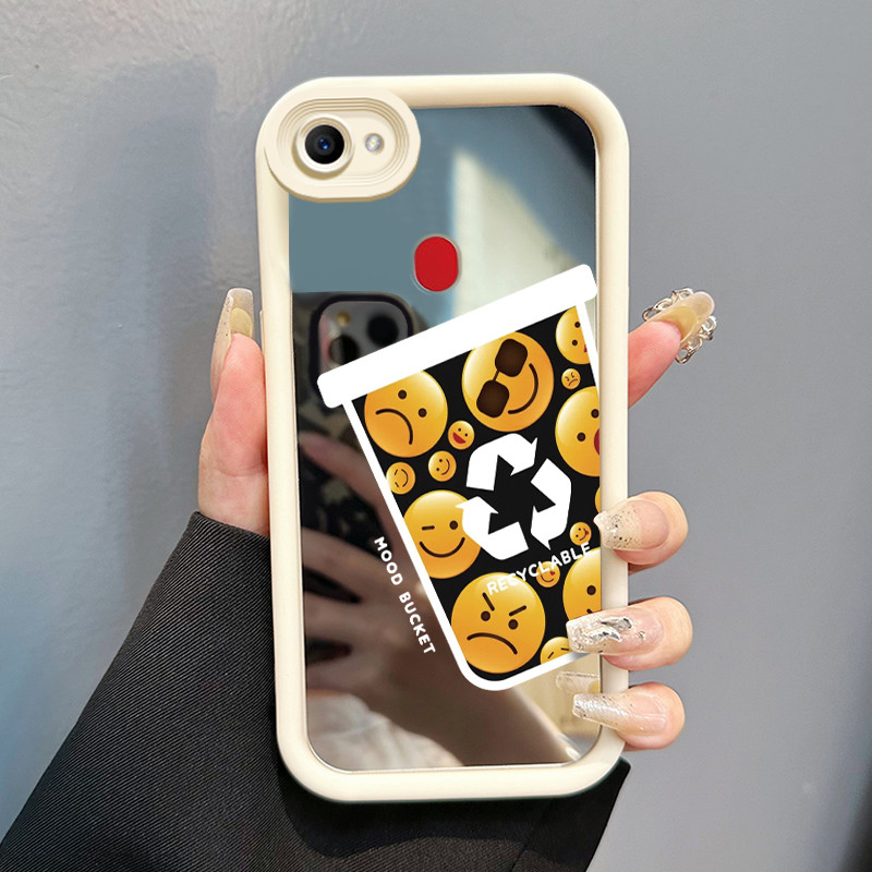 Casing Hp OPPO F5 F7 F5 Youth Case HP Casing pola Cangkir tas emosi Kartun Kasing cermin Cesing Sili