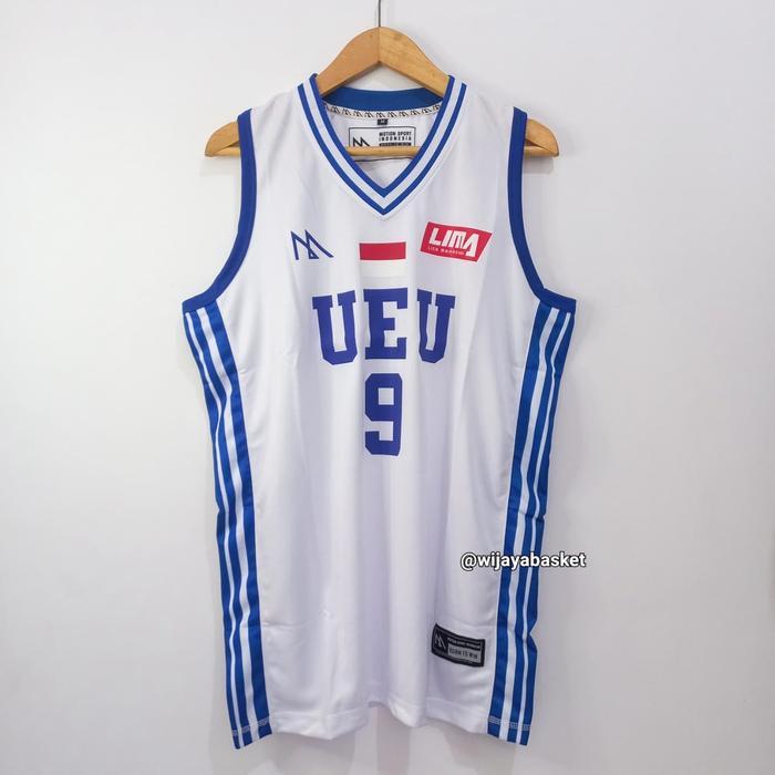 JERSEY BASKET ORIGINAL LIMA UNIVERSITAS ESA UNGGUL NOMOR RANDOM - PUTIH