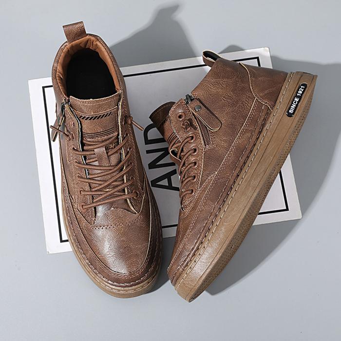 Eiger - Sepatu Boots Pria Kasual Shoes Sepatu Kerja - Kulit Black Sneaker