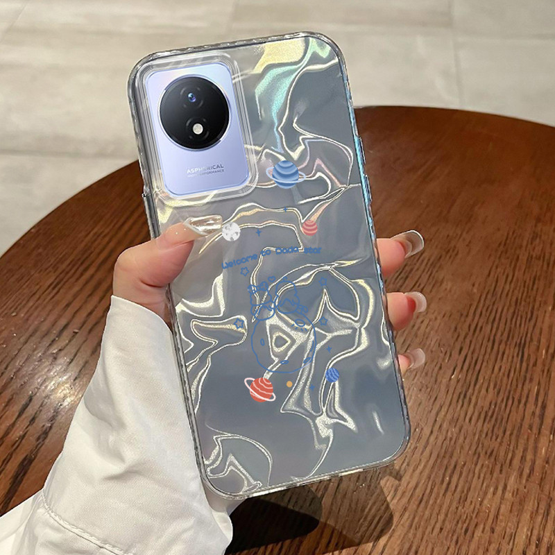 Casing Hp Untuk VIVO Y02 VIVO Y02A VIVO Y02T Case Planet Kartun Model pasangan New Laser Kesing Tran
