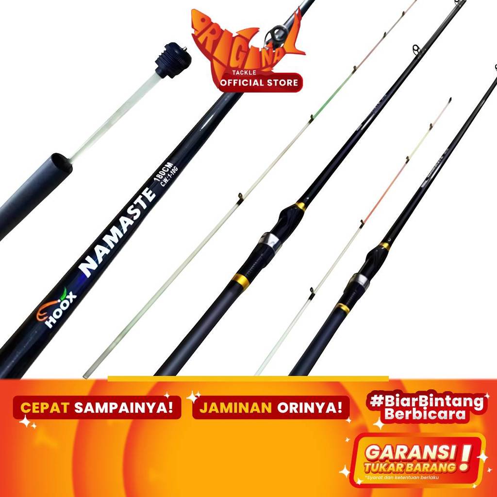 Joran Pancing Spinning Hoox Namaste Udang Fiber Solid 180cm 150cm