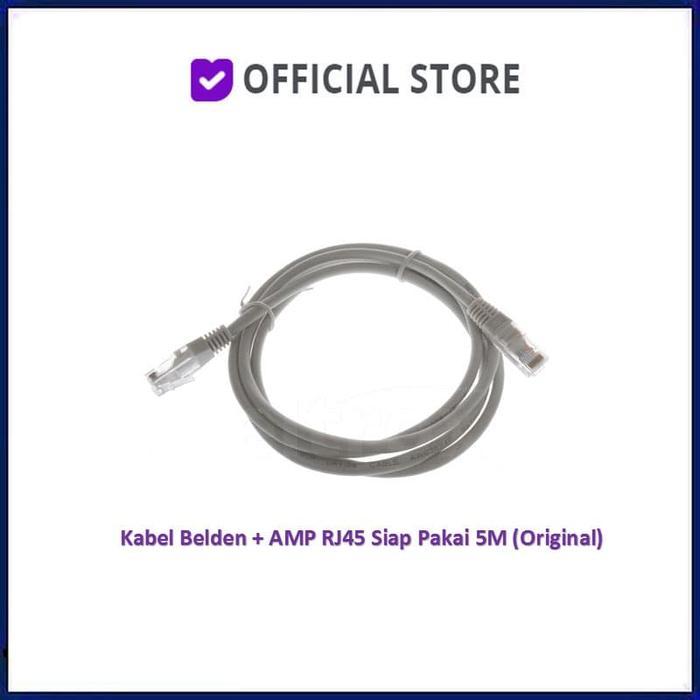 fq6n- Belden Cat5E 5M Utp Rj45 Original Cable Kabel Lan Siap Pakai Cat 5E