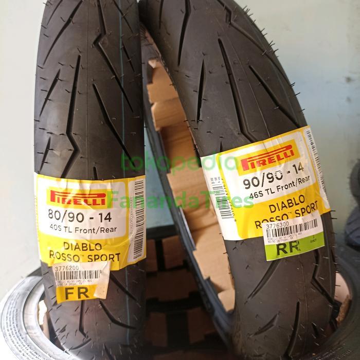 Paket ban motor Pirelli Diablo Rosso Sport Ring 14 uk 80/90 R 14 & 90/90 R 14