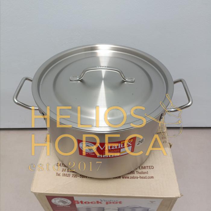 Zebra Stock Pot Vitalux (Riveted Handle) Panci Stainless SUS-304 Casserole