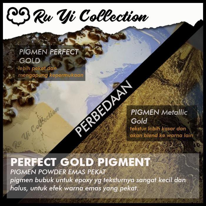 e64c- Pigmen Bubuk Perfect Gold Dan Silver Dengan Butiran Super Halus Untuk Resin Epoxy