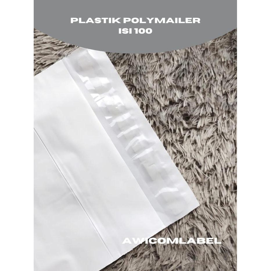 1zq0- 25X35 Polymailer Putih Plastik Packing Ukuran 25 X 35 Cm Isi 100