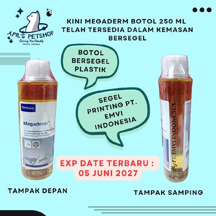 Virbac Megaderm Botol 250 Ml - Vitamin Untuk Bulu Kucing Dan Anjing
