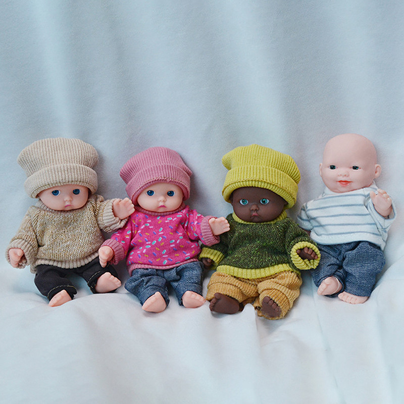 Reborn Dolls Baby Reborn Silicone Reborn Baby Doll 12cm Palm Dolls Pajamas Dress Simulation Baby Reb