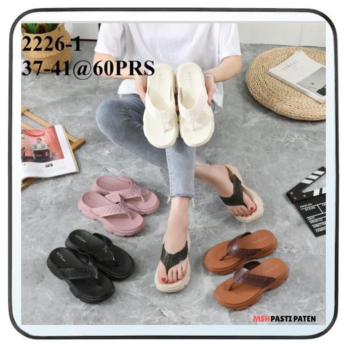 Sale Terbaru Sandal Jepit Wedges Wanita Jelly Import Tebal Hys Jsd 2226 Ori