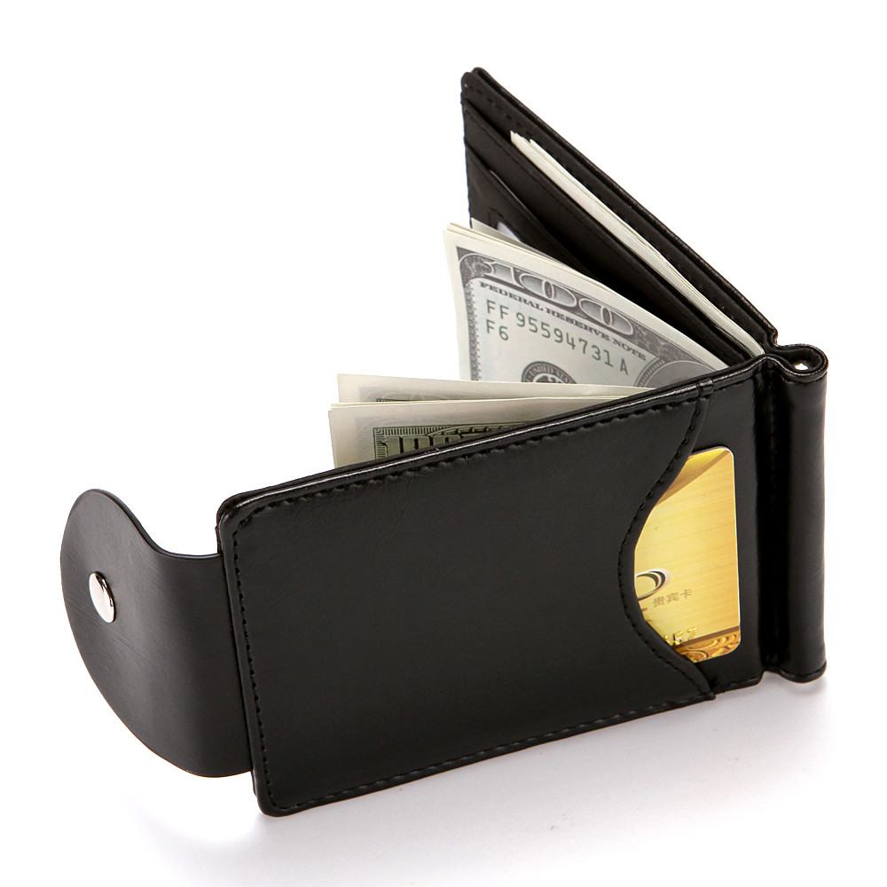 South Korea Style Money Clip Men Wallet Purse Ultrathin Slim Wallet Mini Hasp Leather Wallet Busines
