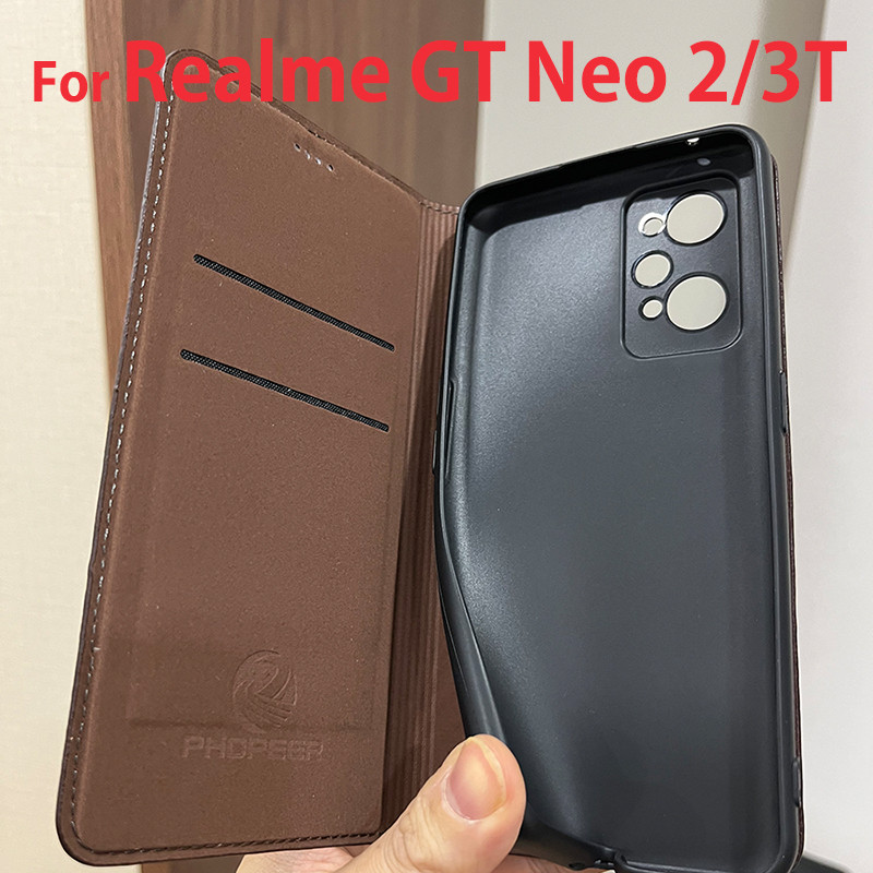 Magnetic Genuine Leather Skin Flip Wallet Book Phone Case Cover On For Realmi Realme GT Master NEO 2