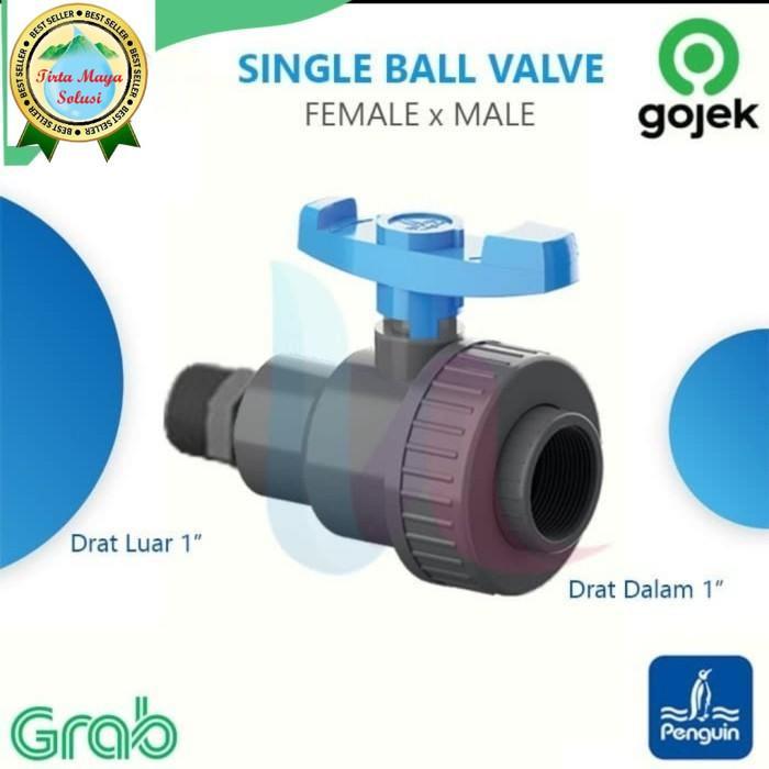 STOP KRAN TOREN PENGUIN 1INCH DRAT LUAR DALAM. BALLVALAVE TOREN 1 INCH