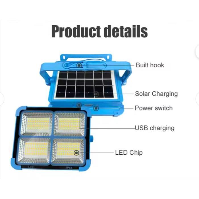 TMS Lampu Tenaga Surya LED Solar Panel 50W 100W Bisa Menjadi Powerbank Cocok Untuk Camping Traveling