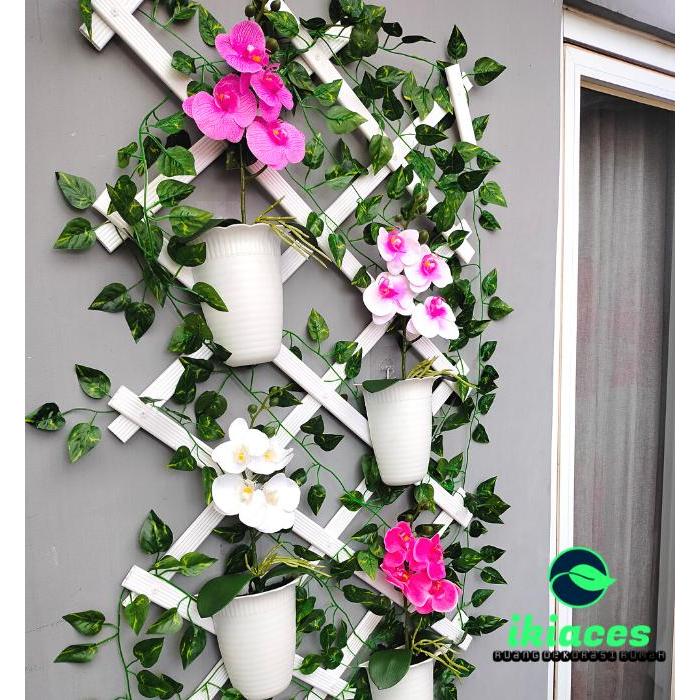 gdyd- Bunga Anggrek Artificial Bunga Pot Dinding Anggrek Hias Bunga Palsu