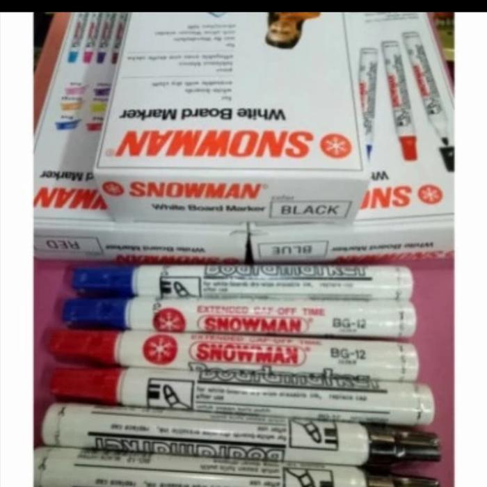 Spidol Snowman Whiteboard 1 Lusin Isi 12 Pcs