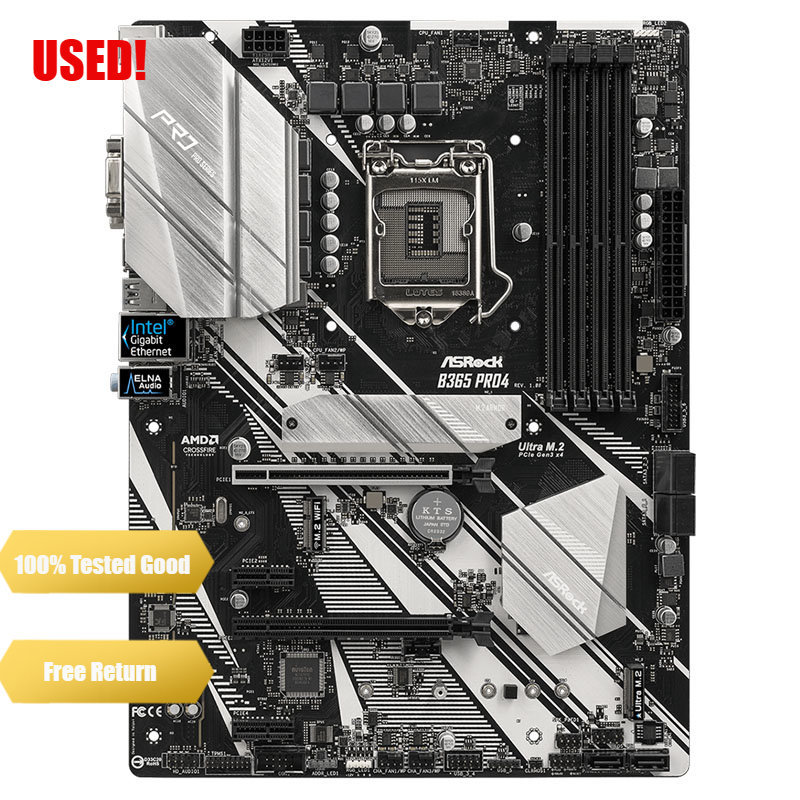 ASROCK B365 Pro4 motherboard LGA1151 Intel B365 4xDDR4 64GB HDMI M.2 USB 3.1 ATX Supports 9th and 8t