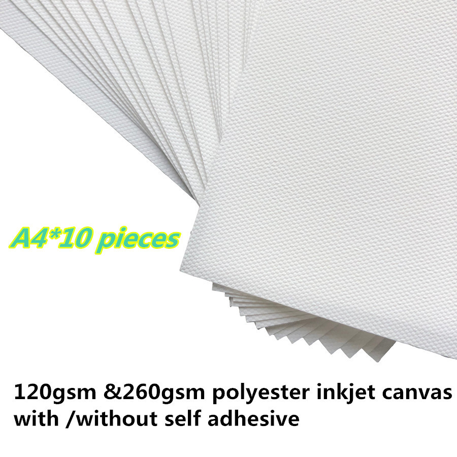 A4 size self adhsive inkjet matte polyester canvas sheets for inkjet printer