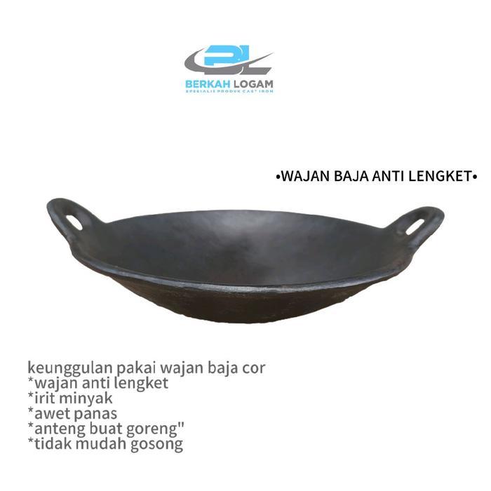Wajan Baja Cor Tebal 25Cm Anti Lengket Terlaris