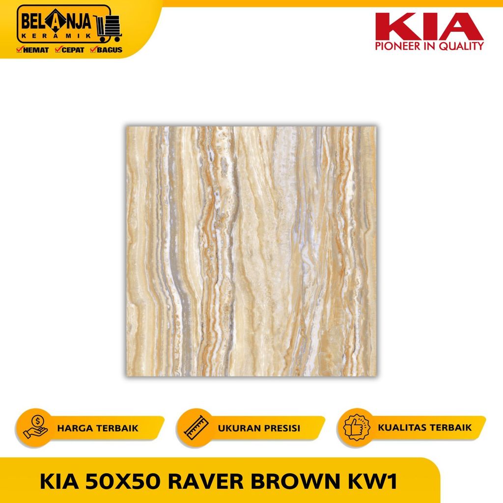 KIA Keramik Lantai 50X50 RAVER BROWN KW1