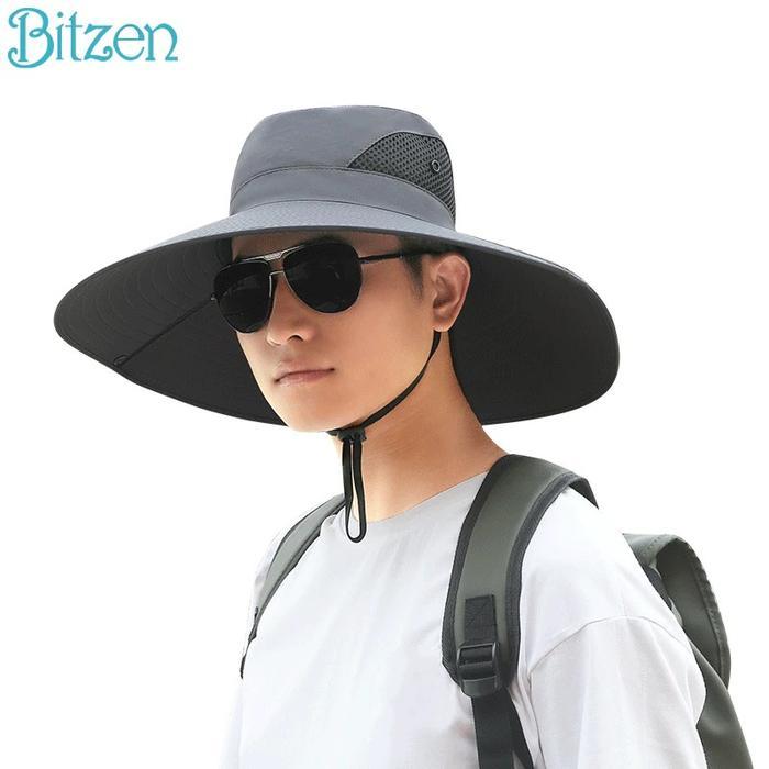 SIAPKIRIM Bitzen Topi Matahari Pria Musim Panas Topi Matahari Topi Memancing Luar Ruangan Topi