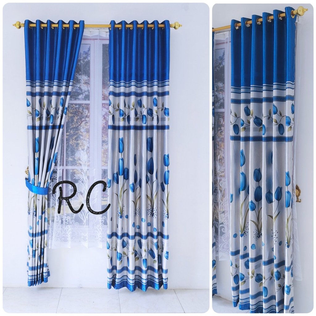 Gorden Jendela Ruang Tamu Mewah Kain Blackout Tebal Dan Lembut Model Smokering