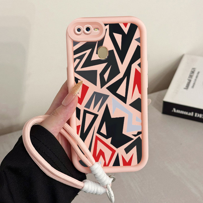 Casing Hp untuk OPPO A7 A5s A12 A12s A11K Case Casing HP Softcase Ponsel Soft Shell dengan Tali Sili
