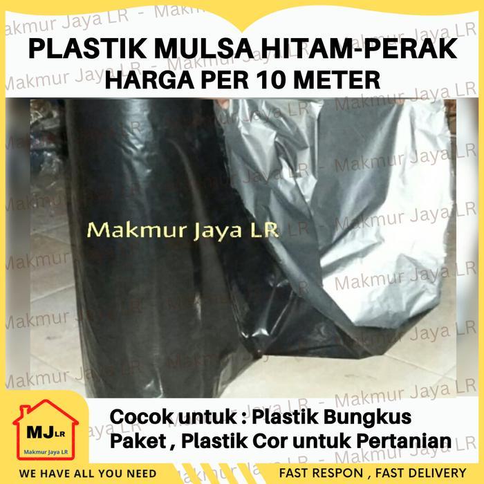 Diskon Plastik Hitam 10 meteran / Plastik Packing Bungkus Barang Paket / Plastik Mulsa Hitam Perak