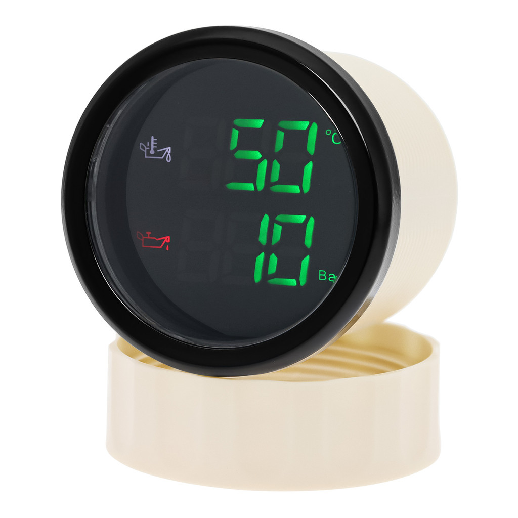 2 In 1 Oil Temperature +Oil Pressure Gauge 50~150 Celsius Oil Temp Gauge 0-10 Bar Oil Pressure Meter