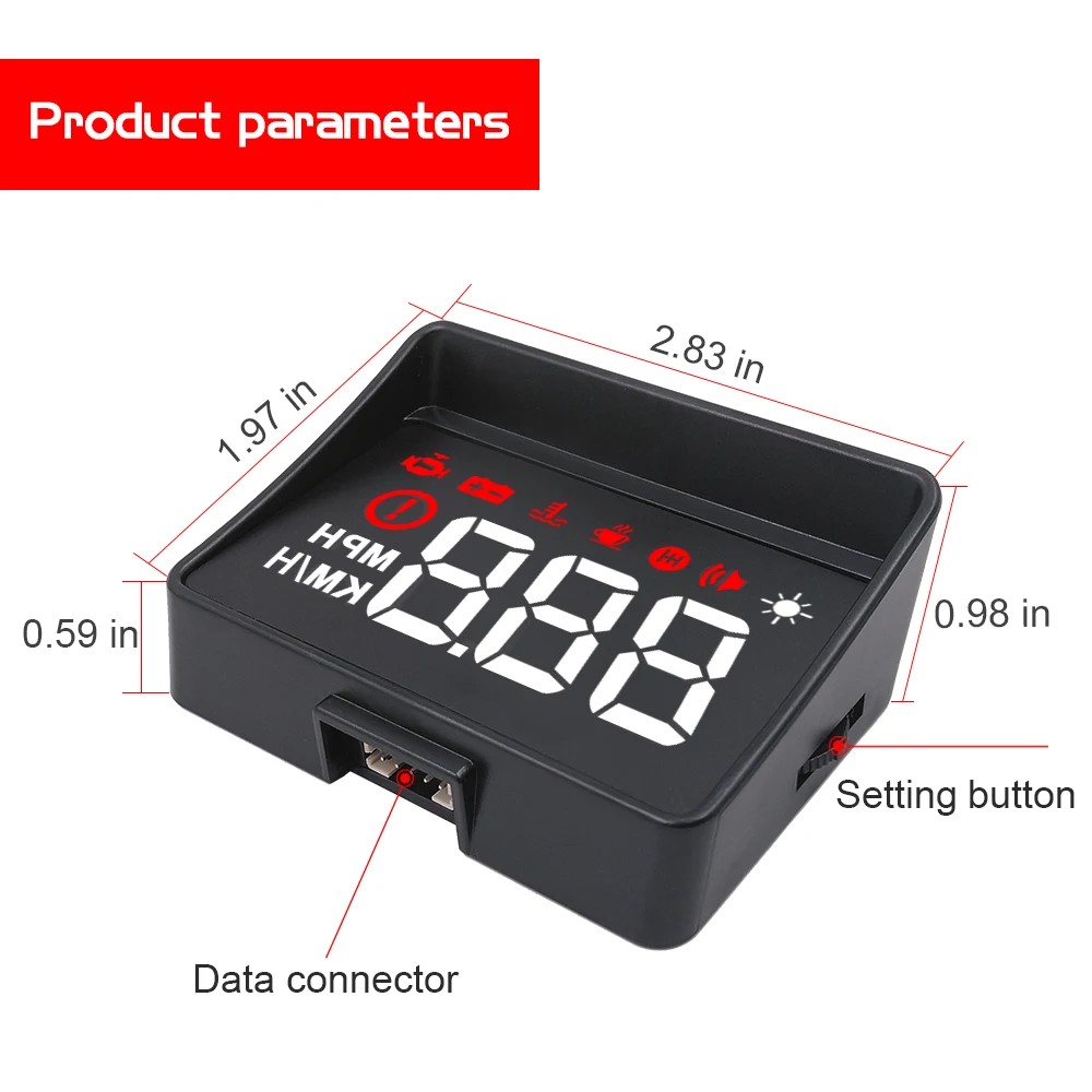 For Hud Obd Head Up Display Obd2 On-Board Computer Smart Digital Speed Meter With Overspeed Alarm