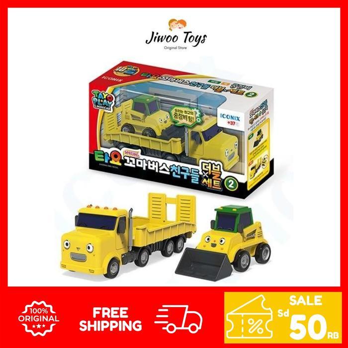 Mainan Tayo Mini Tayo Bus Set Flat Truck And Bulldozer TYT-121002
