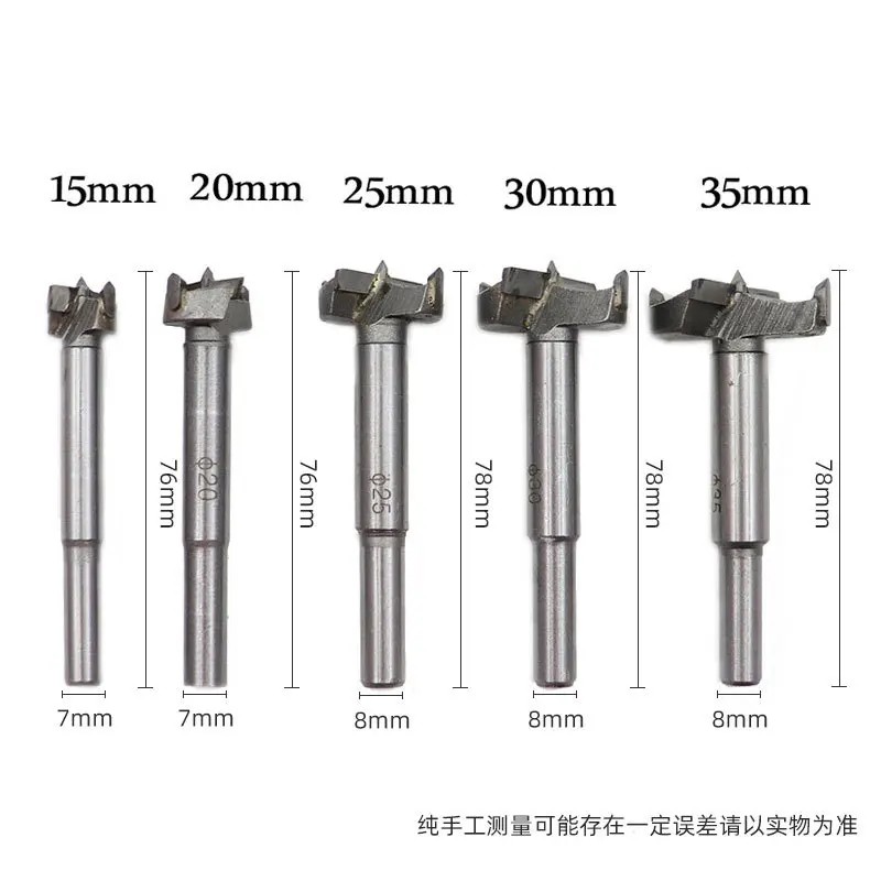 5Pcs Set Of Hole Opener Woodworker Hole Expanding Drill Wood Drill Bit 15-35Mm Straight Shank Drill