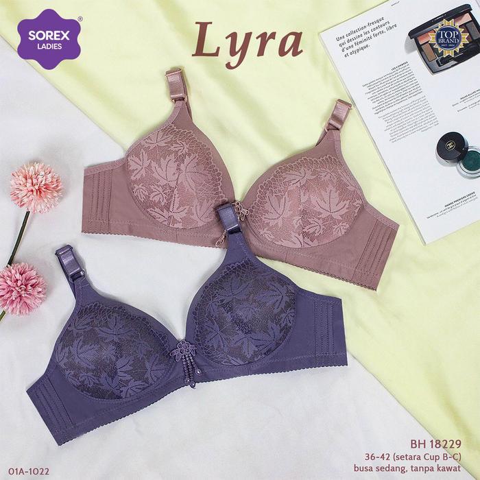 f79e- Sorex Bra Tanpa Kawat Busa Kait 3 Setara Cup B-C Cup Nilon Mix Bra Harian Bh 18229