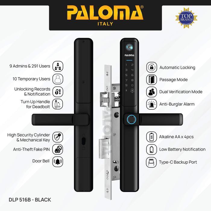 PALOMA Smart Lock Kunci Pintu Digital Slim Door Frame Aluminium Smart Door Lock Smart Home Kunci