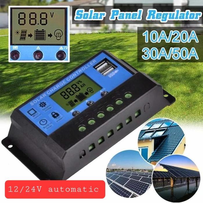 modul solar charger controller PWM dual USB 12-24V-charger baterai 12V