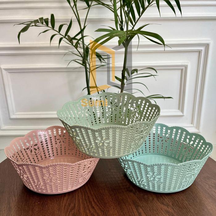 [12pcs] Keranjang Elandra Bulat Venus / Keranjang Serbaguna Plastik / Wadah Penyimpanan Serbaguna