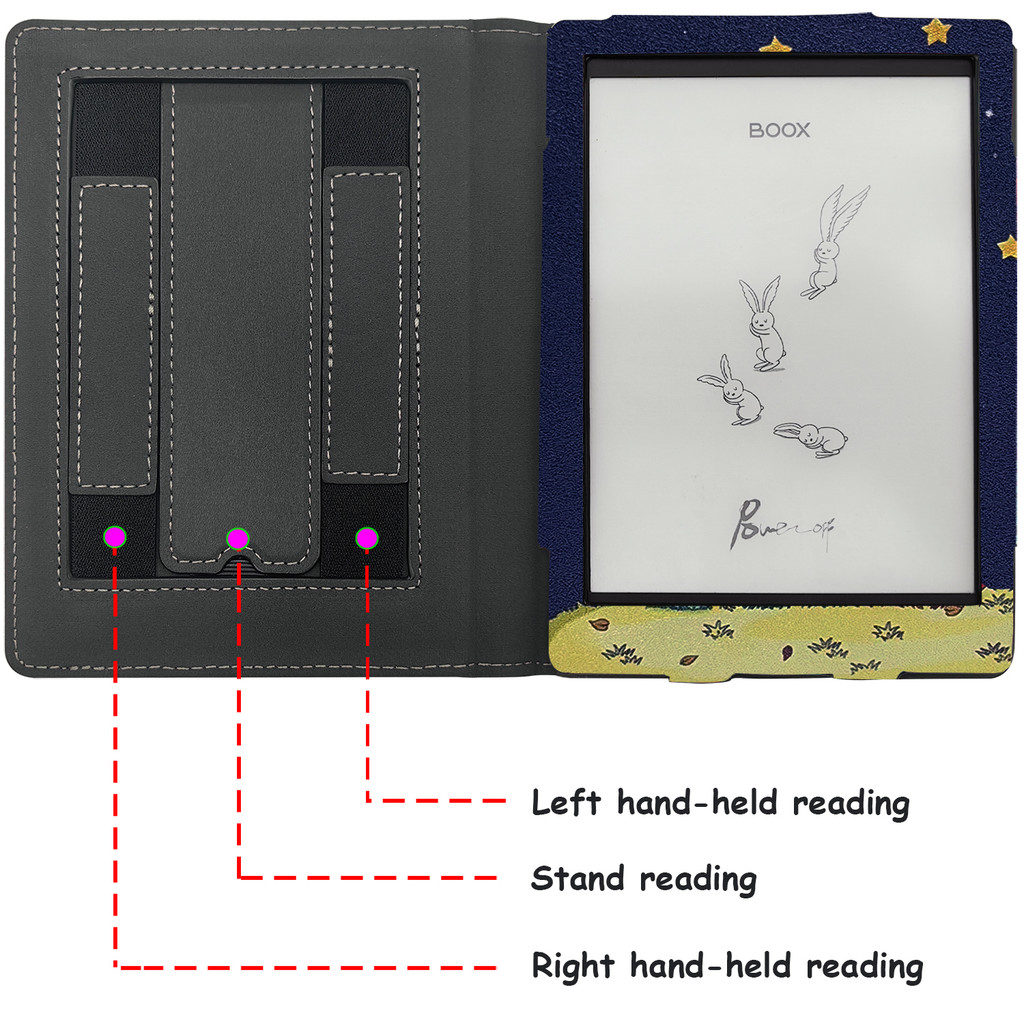 BOOX Poke4/Poke4S Case for 6" ONYX BOOX Poke3/Poke5/Poke5S Cover with Auto Sleep/Wake Double Hand St