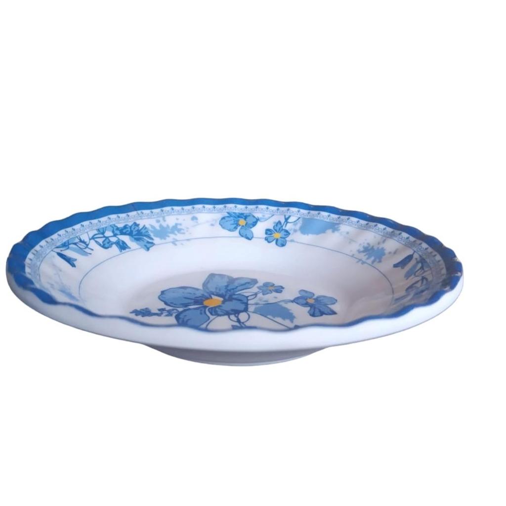 Piring Kecil Motif Bunga Kembang Biru Unik Lucu Melamin Tebal Murah Tahan Panas Anti Pecah Premium H