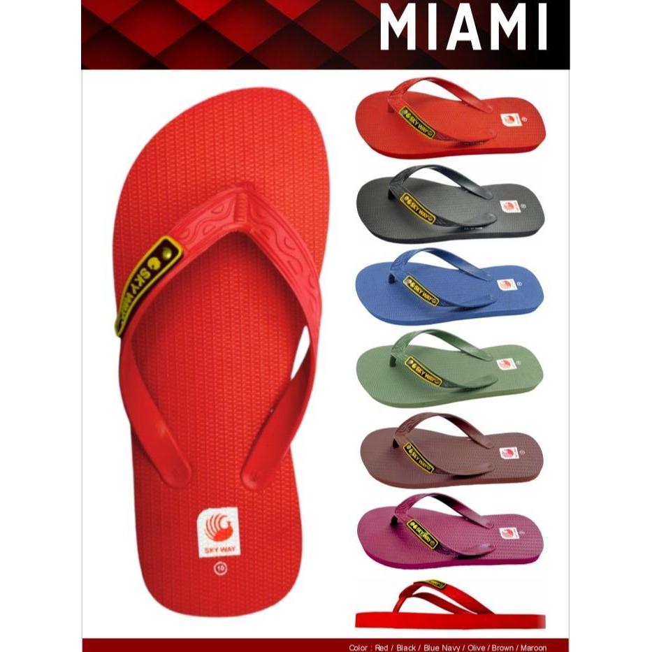 Skyway Sandal Japit Miami Karet Hitam - Desain Simple Nyaman untuk Pantai - Bahan EVA & Karet
