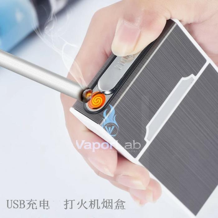 kotak box tempat rokok korek usb elektrik cigarette case lighter A5