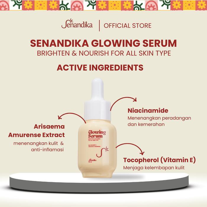 hvs Senandika Glowing Package UNDIAN HP Tocopherol Aloe Vera Vitamin E BPOM facial wash toner serum