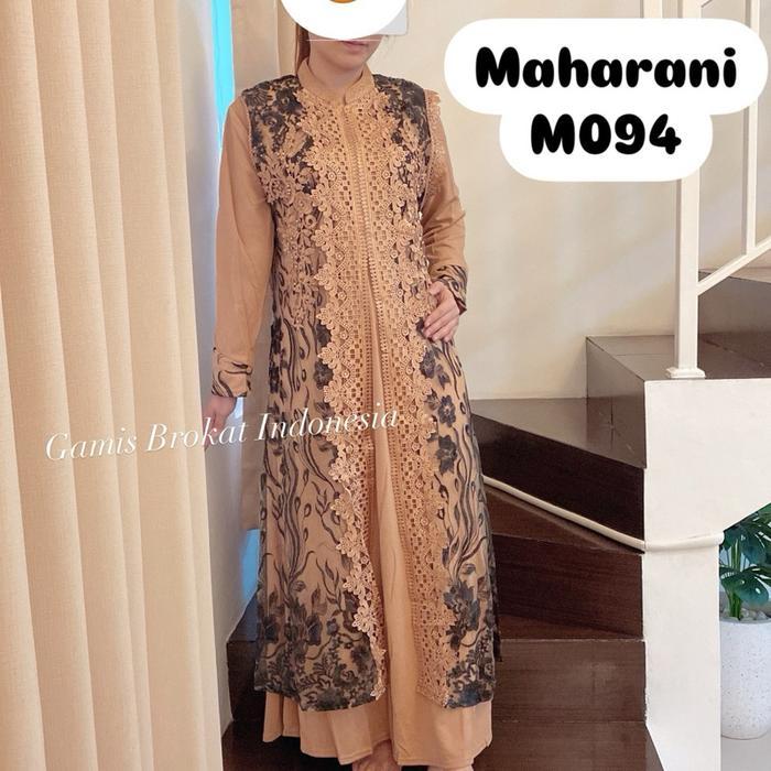 Populer Dress Maharani M094 Outer Rompi Lepas Brokat Mewah Dan Elegan Cocok Untuk Pesta Dan Acara