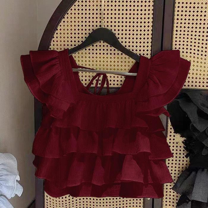 Promo Atasan Sanny Anak Perempuan Umur 3-7Tahun Baju Natal Tahun Baru Fashion Katun Crincel Polos