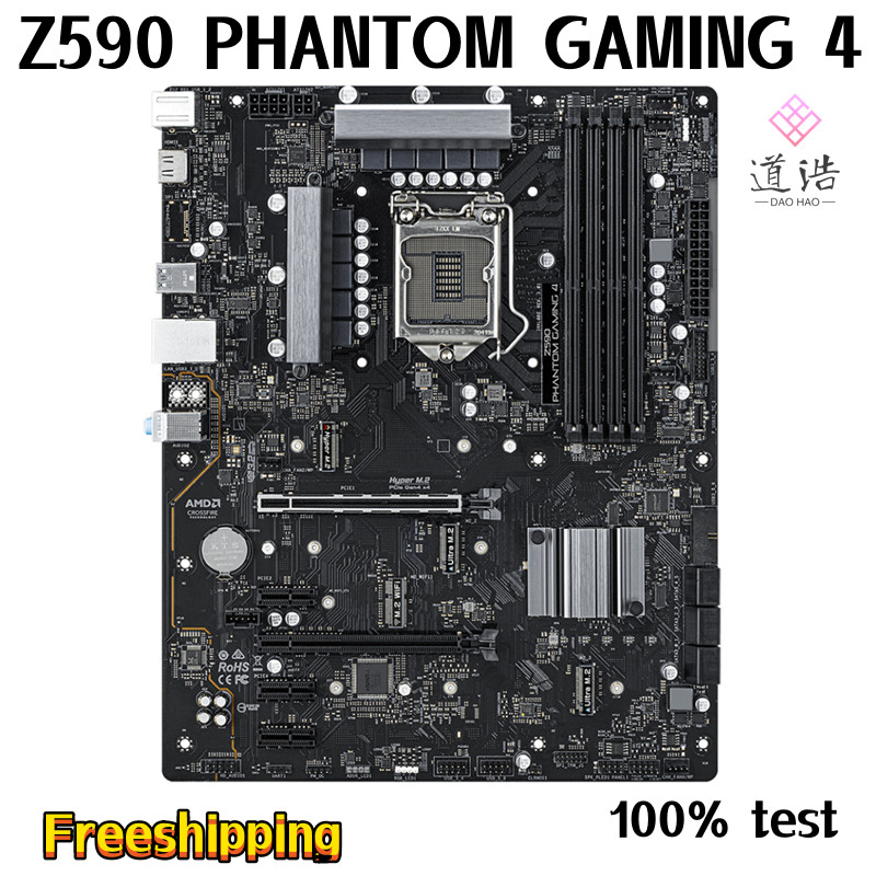 For ASROCK Z590 PHANTOM GAMING 4 Motherboard 128GB HDMI M.2 LGA 1200 DDR4 ATX Z590 Mainboard 100% Te