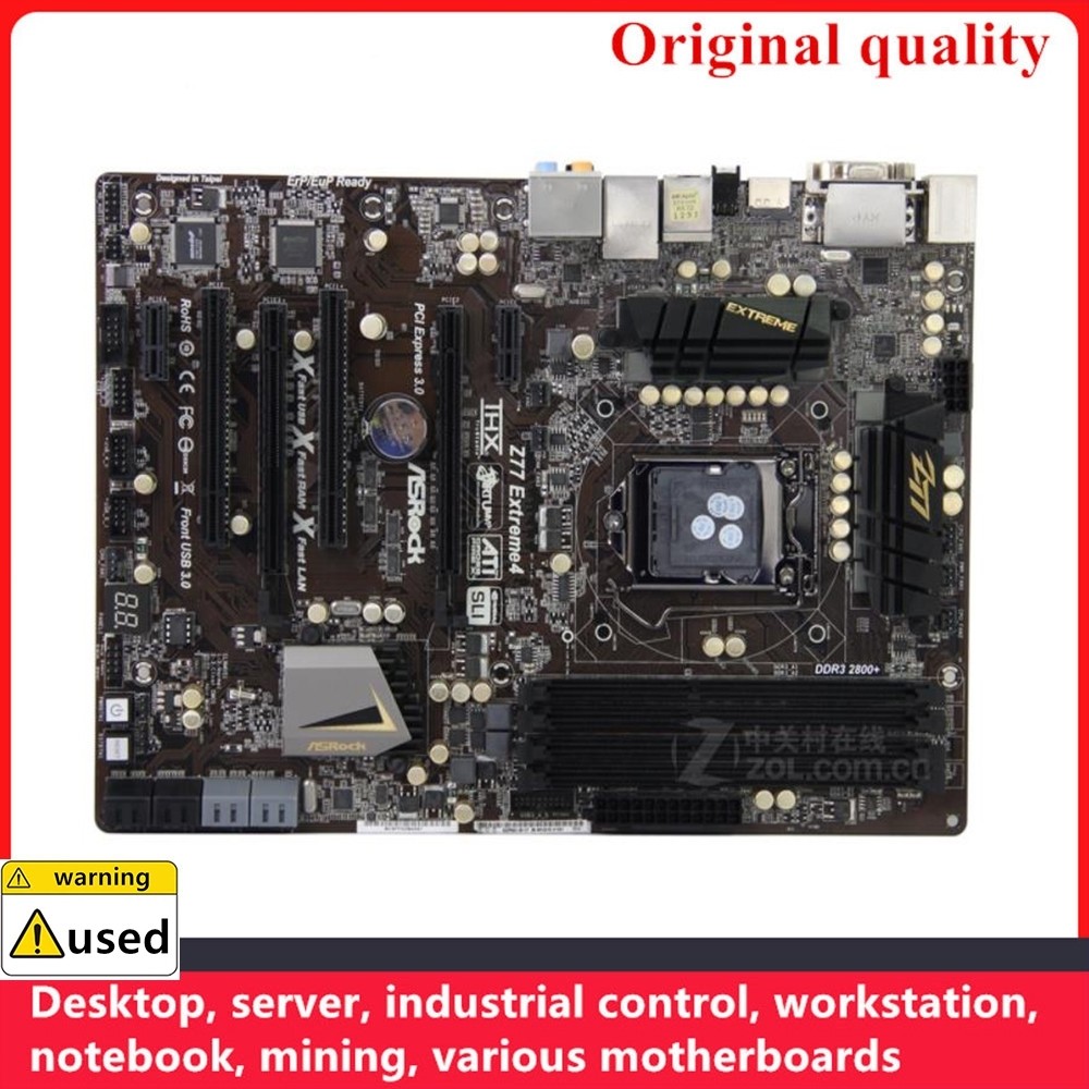 Used For ASROCK Z77 Extreme4 Motherboards LGA 1155 DDR3 32GB ATX For Intel Z77 Overclocking Desktop 