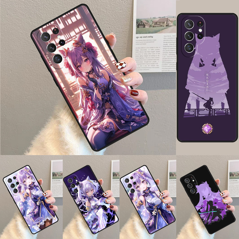 Genshin Impact Keqing phone case Cover For Samsung Galaxy S24 S25 Ultra S21 S22 Ultra S10E Note 10
