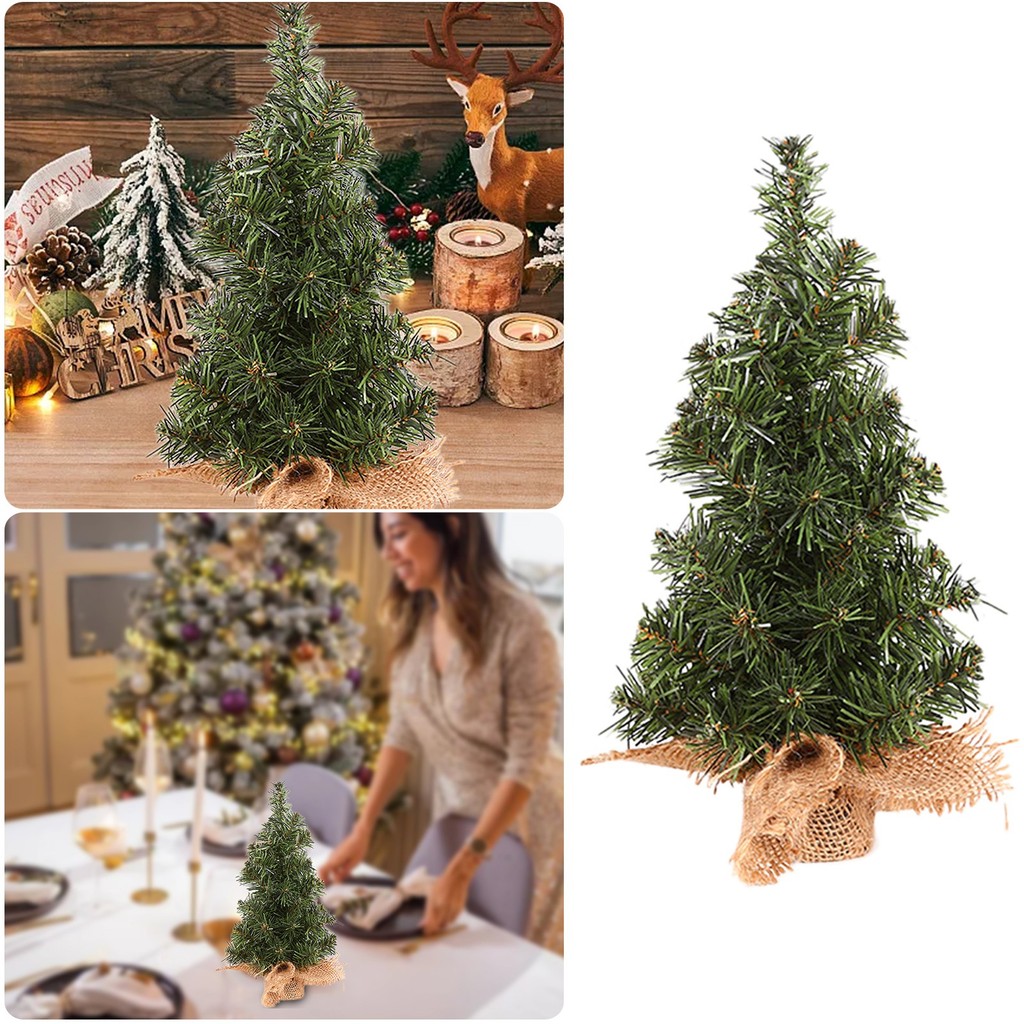 Christmas Tree Green Tree 30cm Mini Christmas Tree Linen Bottom Tree Christmas Festival Shopping