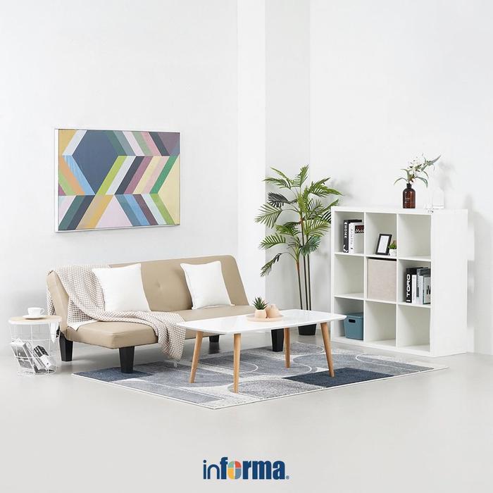 Promo INFORMA OAKLAND SOFA BED KULIT - COKELAT CAPPUCCINO