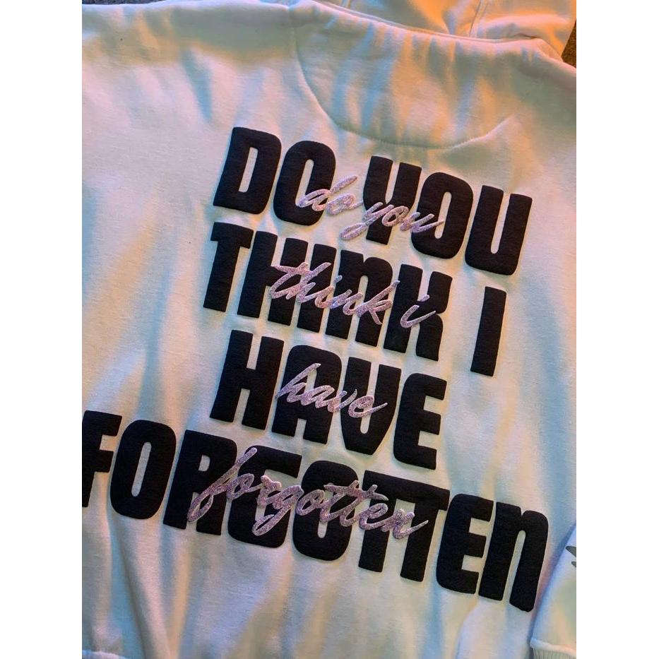 About You Hoodie Double Zipper - Kupluk Sherpa - Reflektif + Plastisol Puff Ink Glitter - Fleece