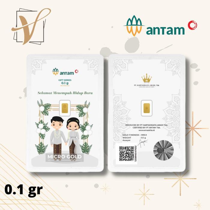 Logam Mulia Antam Hartadinata Micro Gold 0.1 Gram Wedding Tradisional
